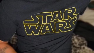 Starwars freak masturbating to starwars porn