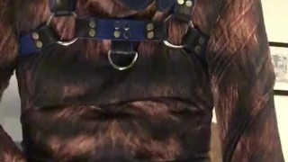 Pet suit bondage jerk off