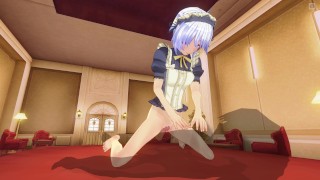 3D HENTAI Maid rubs her pussy on your cock and cums