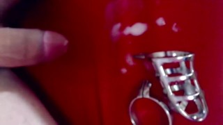 Hands Free Cum In CockCage and Second Cum without cage. Double Cum!