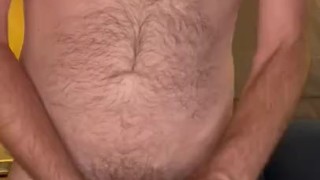 Hairy Dad Bod Tighty Whities Jerking With Cum