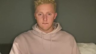 Twink jerks and plays with tight hole 