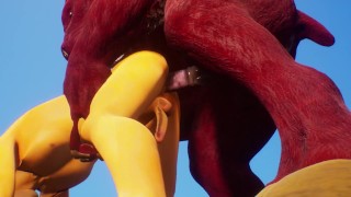 Furry Monster fucks a slave bitch in the sandy desert