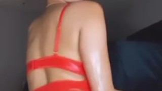 PRETTY RED ❤️ OILY ASS & TITTY JERK OFF INSTRUCTIONS TO HELP YOU CUM