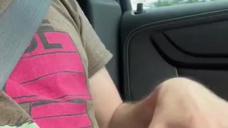 Jerking While Driving with Cumshot at the End