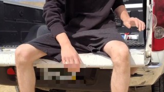 4K Public Outdoor wank and Cum Blast!