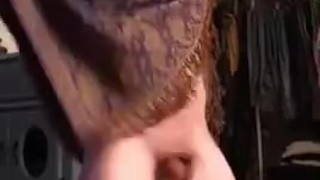 Loaded naked guys in poncho