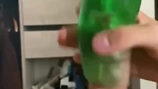 Water wiggle toy masturbating big white cock