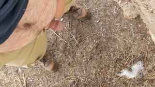 Piss break while working in the field