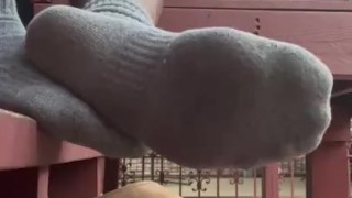 Tiny man POV in my sweaty Socks and house slippers