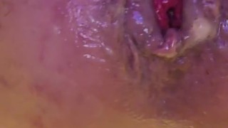 Close up of me squeezing the cum out my ass