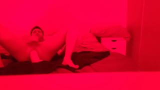 16 masturbating in my bed enjoying a huge dildo anal destruction