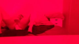 17 masturbating in my bed enjoying a huge dildo anal destruction