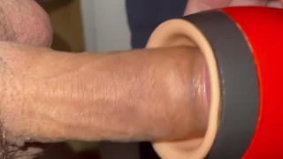 jerking off my big dick, with sex toy
