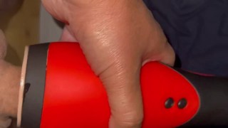 jerking off my big dick, with sex toy