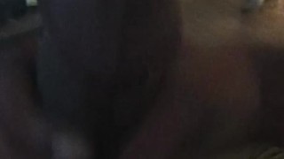 Pumping out some cum after fucking a TS all night