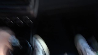Fingering college girl's pussy in my car
