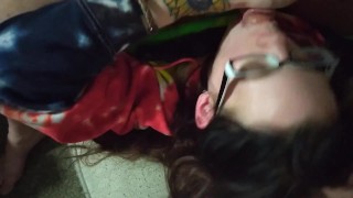 Daddy fat cock makes me gag from deep throating till he cums