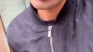 Straight friend left his used condom in garden house so I drink his cum, put condom on and jerk off