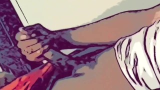 Comic cartoon and real dick Dl guy jack off quickie after sex second nut bbc stroke cum 