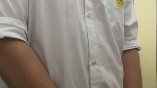 Playing with cock in toilet 