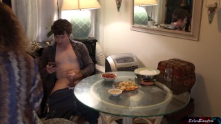 Stepson is addicted to porn and Stepmom uses her body to get him interested in real sex