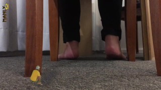 HUGE GIANT FEET - TINY MANT UNDER THE TABLE - MANLYFOOT - STEPDAD SHRUNK ME DOWN - 🦶 🧍🏼‍♂️