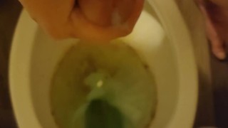 Husband sneaks off to the bathroom to jerk off