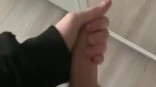 Twink jerking off before school