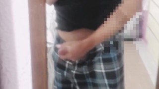 Masturbando mi Gran verga llena de leche