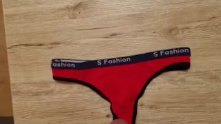 Cum on another Red Panties