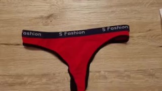 Cum on another Red Panties
