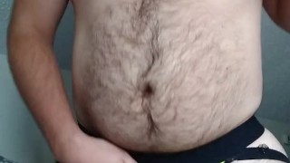 Hairy Chub Bear Cums Through Jockstrap
