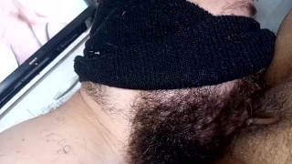 this dog licked my pussy very hard watching a naughty porn, nervous tongue made me ejaculate