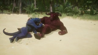 Gay furry dragon blowjob for furry monster the seashore
