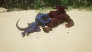 Gay furry dragon blowjob for furry monster the seashore
