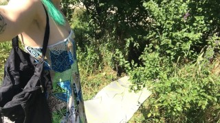 Female masturbation and orgasm in the real public place