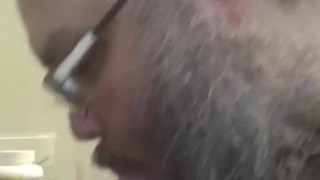 Okuma sucking another dildo