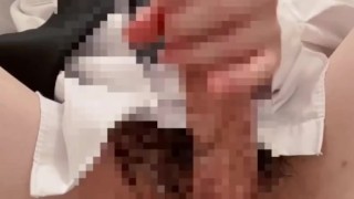 仕事終わりの身体に透明オナホで大量射精