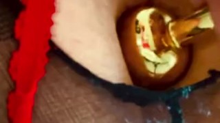 Crossdresser plugged