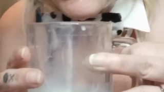 Sloppy slutty Cow BJ, milking that cock until he cums!