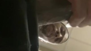 Jerking in the hotel hallway 