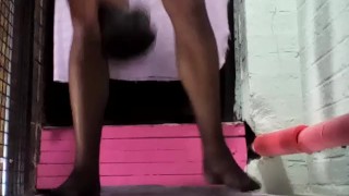 Sissy Fucks Huge Dildos 