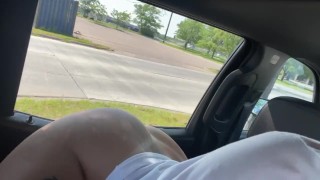 Back seat of my truck playing with my pussy in Home Depot parking lot