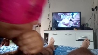 wet and soft blowjob with pervert watching porn gang bang, would like to be sucked like this💋👅🍆🤤