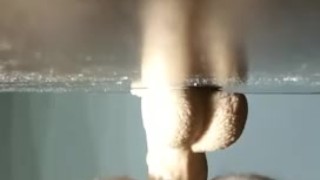 Thick ass riding dildo