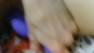 Ramming a thick vibrator into my tight pussy