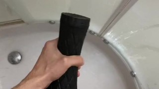 Jerking off with my toy in the shower