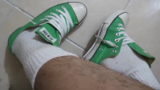 GREEN CONVERSE LOW FAB