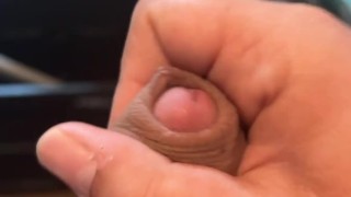 Gay Chub jerks cums and pisses